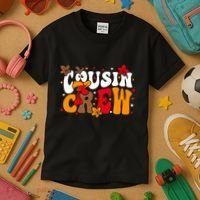 Cousin Crew Matching Shirts Turkey Face Thanksgiving Kids T-Shirt thumb 3