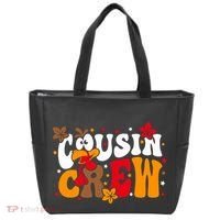 Cousin Crew Matching Shirts Turkey Face Thanksgiving Tote Bag thumb 0