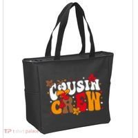 Cousin Crew Matching Shirts Turkey Face Thanksgiving Tote Bag thumb 2