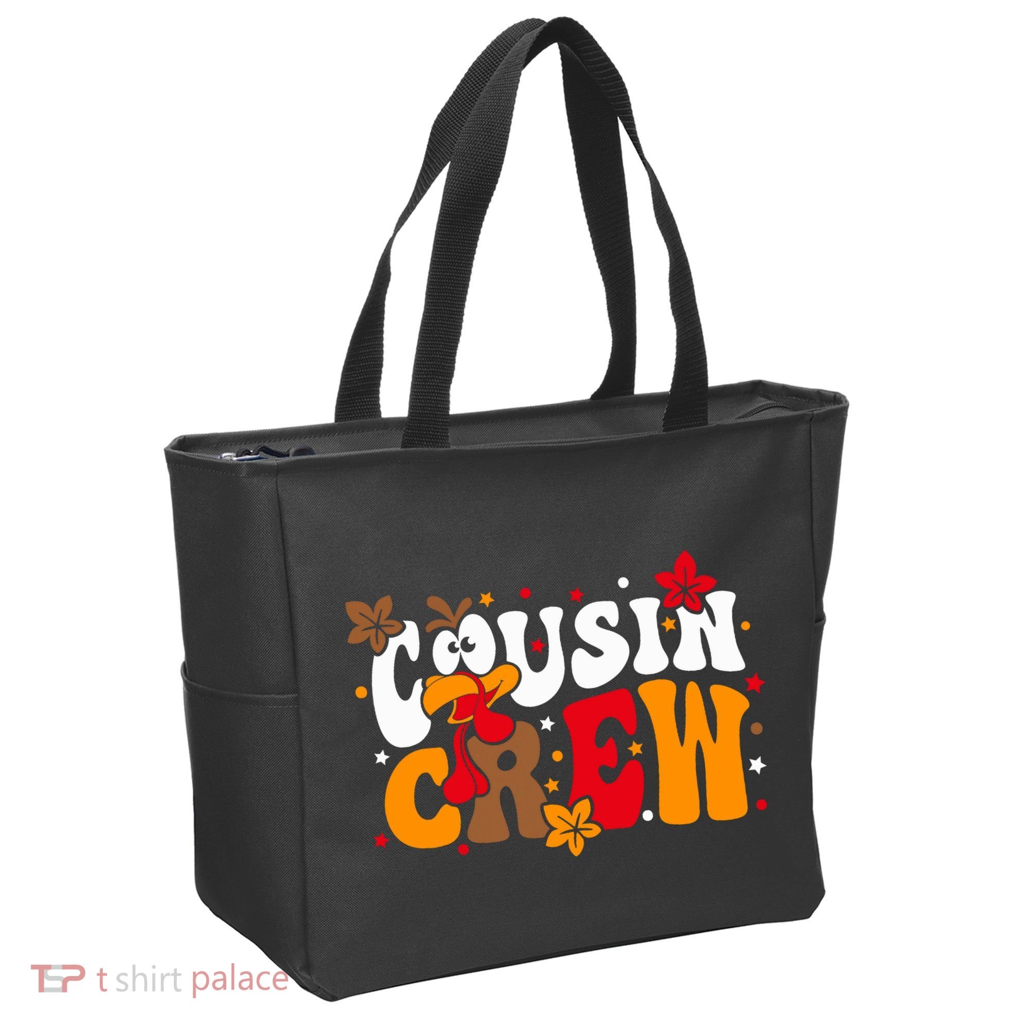 Cousin Crew Matching Shirts Turkey Face Thanksgiving Tote Bag