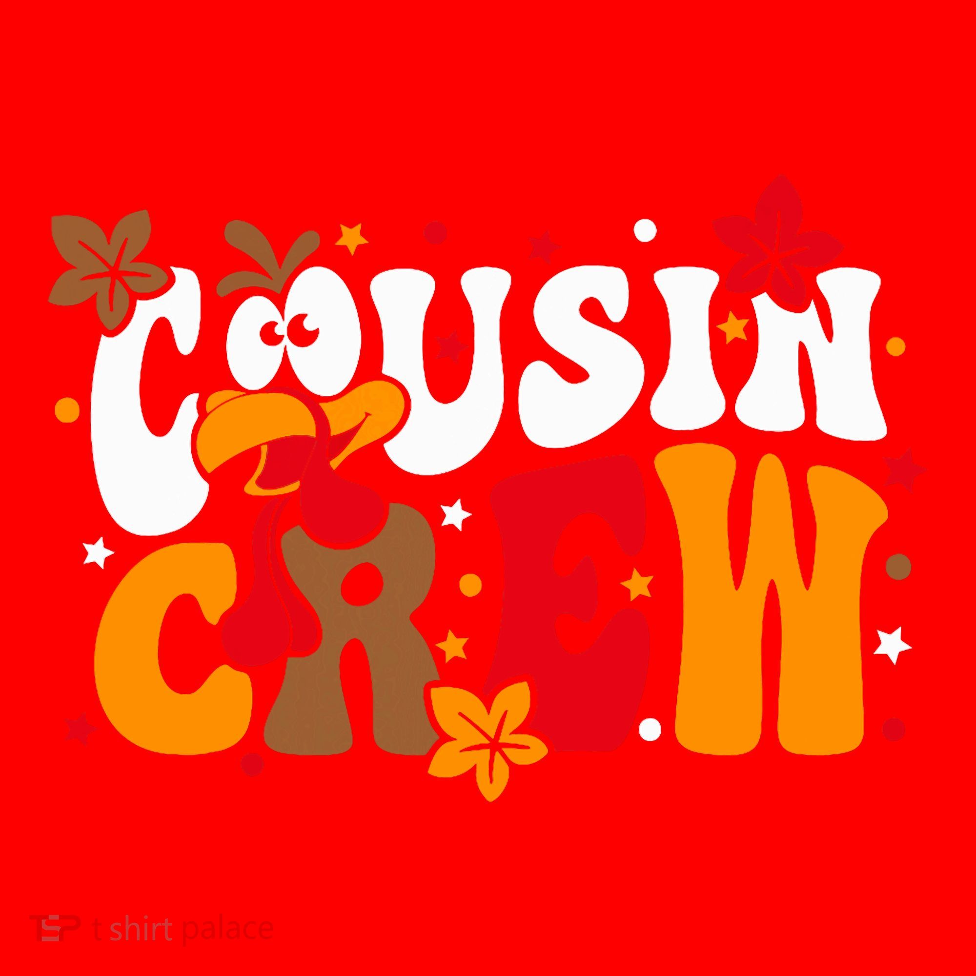 Cousin Crew Matching Shirts Turkey Face Thanksgiving Santa Hat