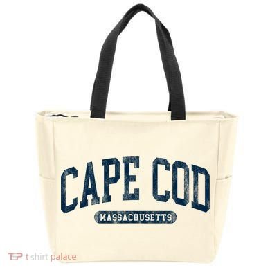 Cape Cod Massachusetts Retro Preppy Throwback Tote Bag