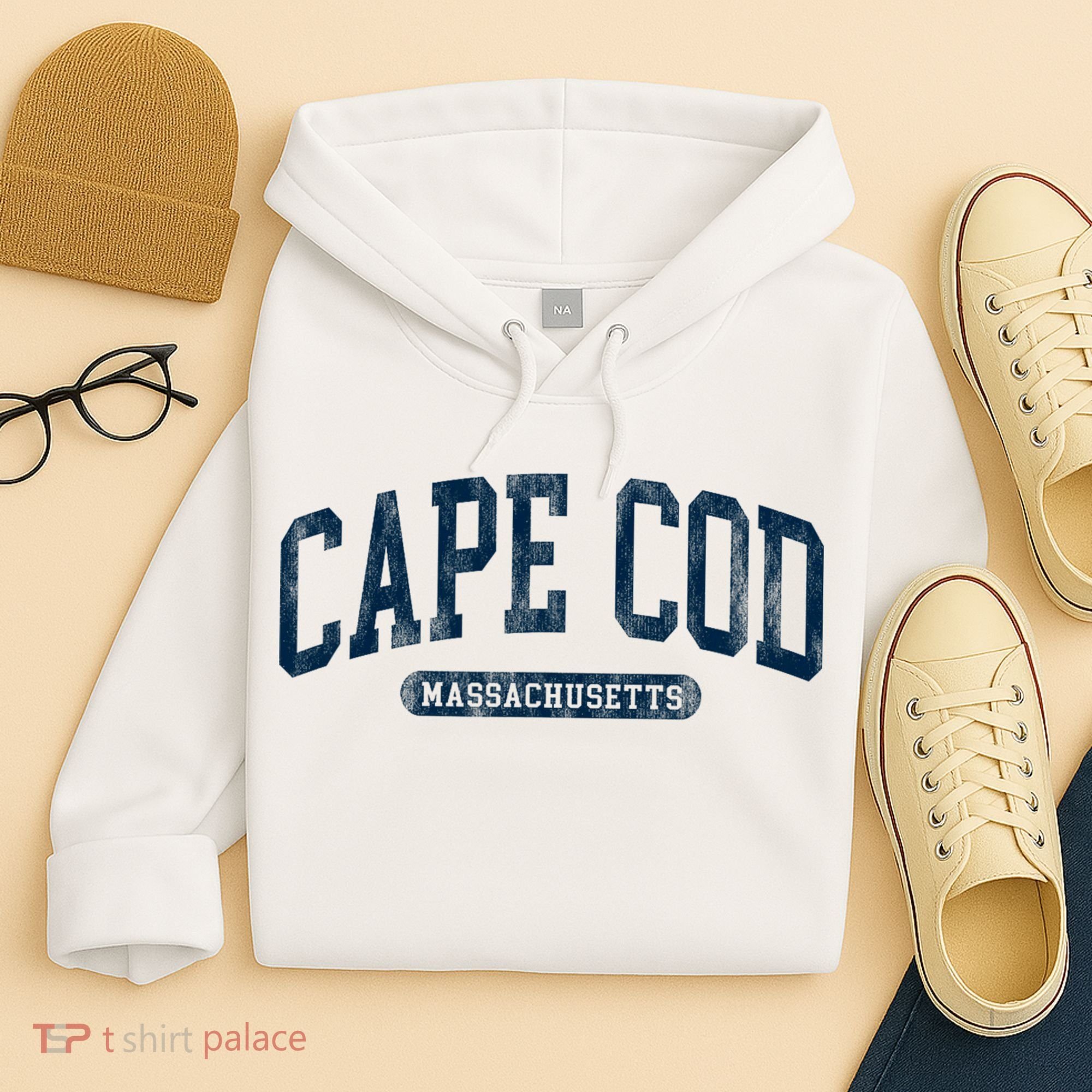 Cape Cod Massachusetts Retro Preppy Throwback Hoodie