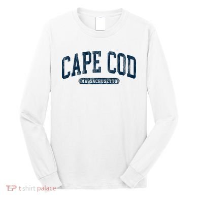 Cape Cod Massachusetts Retro Preppy Throwback Long Sleeve Shirt