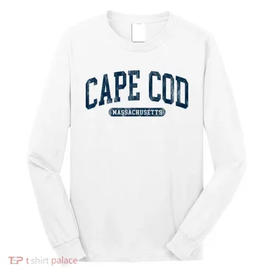 Cape Cod Massachusetts Retro Preppy Throwback Long Sleeve Shirt