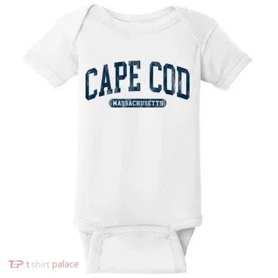Cape Cod Massachusetts Retro Preppy Throwback Baby Bodysuit