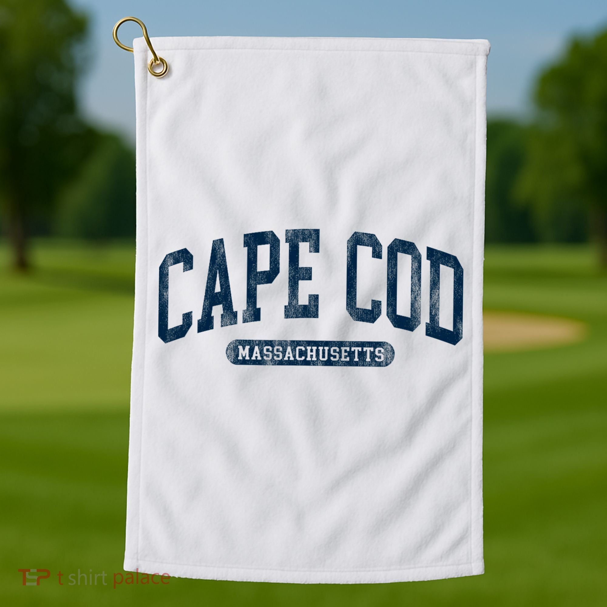 Cape Cod Massachusetts Retro Preppy Throwback Golf Towel