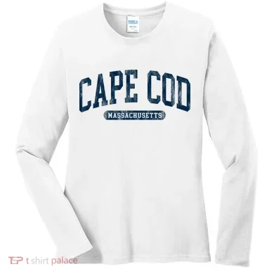 Cape Cod Massachusetts Retro Preppy Throwback Women's Long Sleeve Shirt