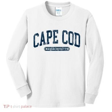 Cape Cod Massachusetts Retro Preppy Throwback Kids Long Sleeve Shirt