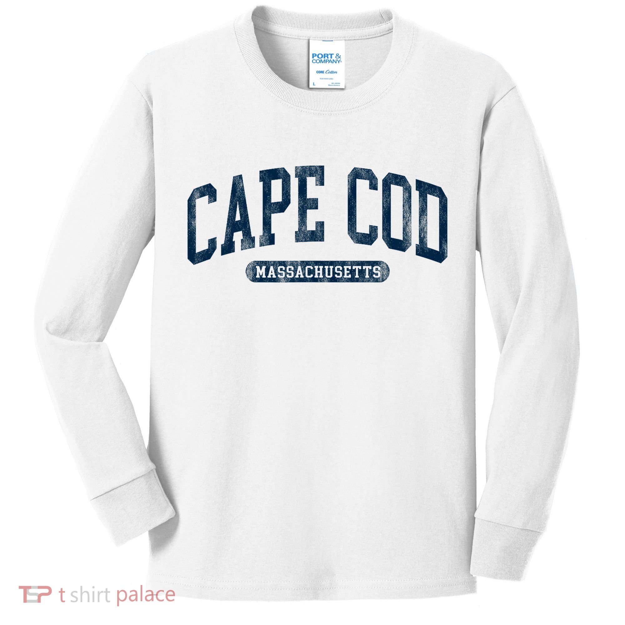 Cape Cod Massachusetts Retro Preppy Throwback Kids Long Sleeve Shirt