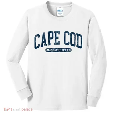 Cape Cod Massachusetts Retro Preppy Throwback Kids Long Sleeve Shirt