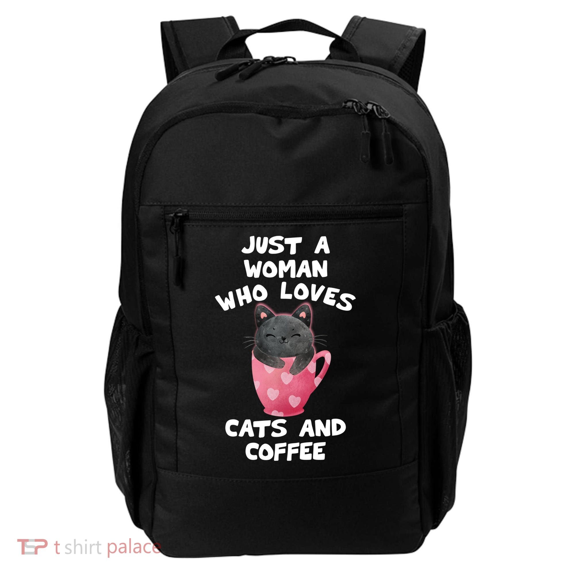 Cat Coffee Mug Just A Who Loves Cats And Coffee Gift Backpack