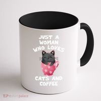 Cat Coffee Mug Just A Who Loves Cats And Coffee Gift Coffee Mug thumb 1