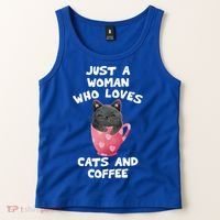 Cat Coffee Mug Just A Who Loves Cats And Coffee Gift Tank Top thumb 2