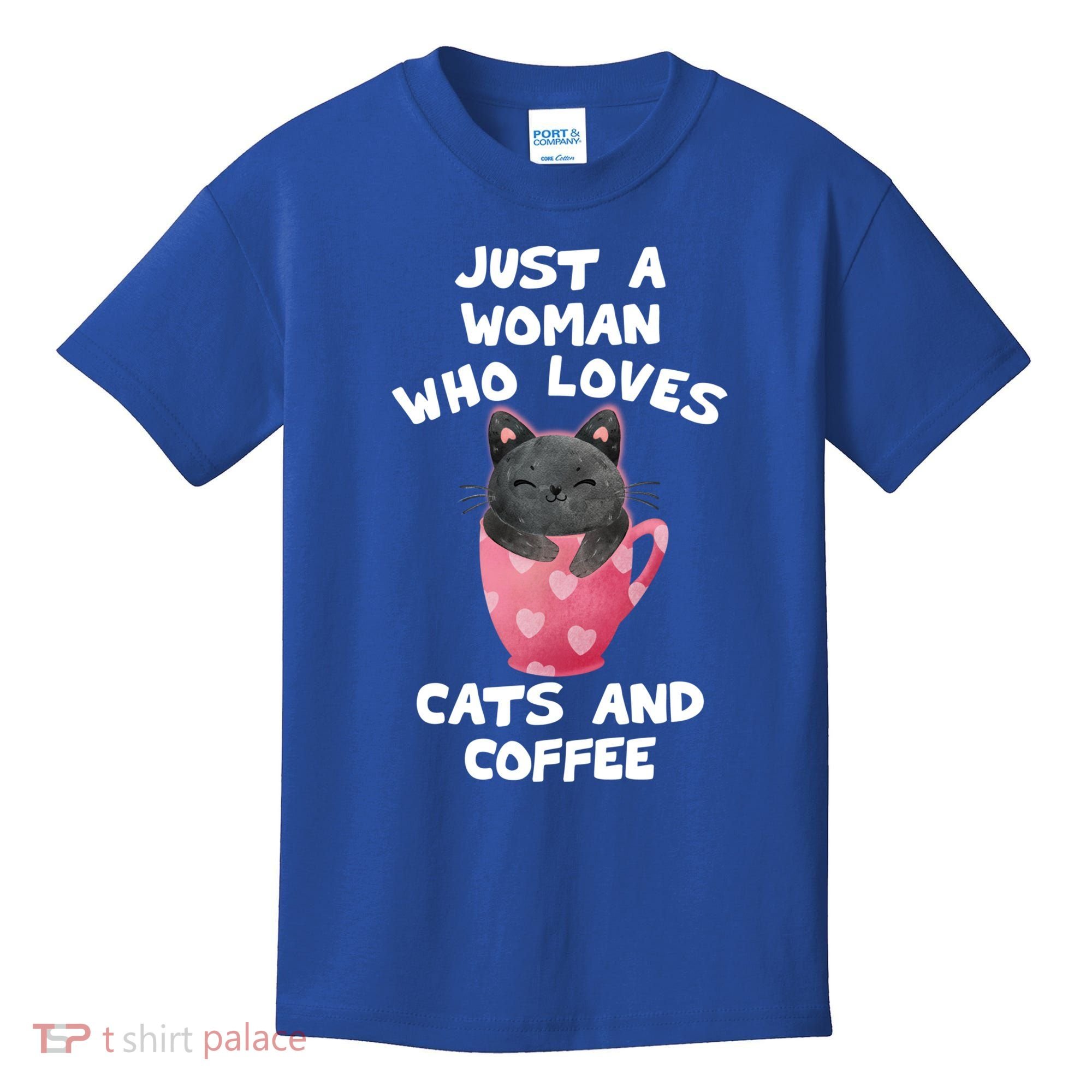Cat Coffee Mug Just A Who Loves Cats And Coffee Gift Kids T-Shirt