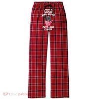 Cat Coffee Mug Just A Who Loves Cats And Coffee Gift Women's Flannel Plaid Pajama Pants thumb 0