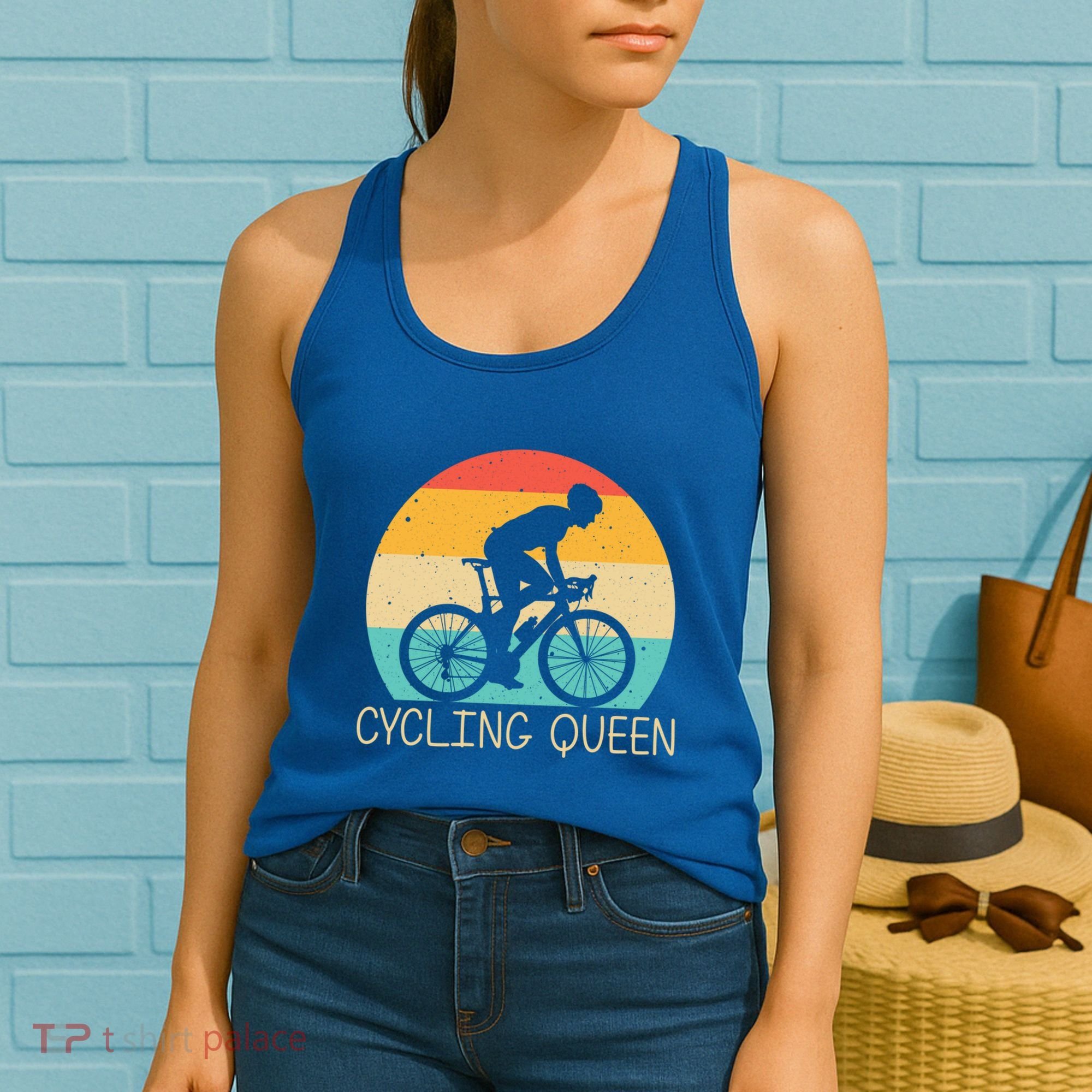 Cool Cycling Mom Cyclist Bicycle Mountain Biking Funny Gift Women's Tank Top