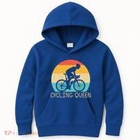 Cool Cycling Mom Cyclist Bicycle Mountain Biking Funny Gift Kids Hoodie thumb 0