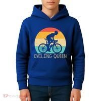 Cool Cycling Mom Cyclist Bicycle Mountain Biking Funny Gift Kids Hoodie thumb 4