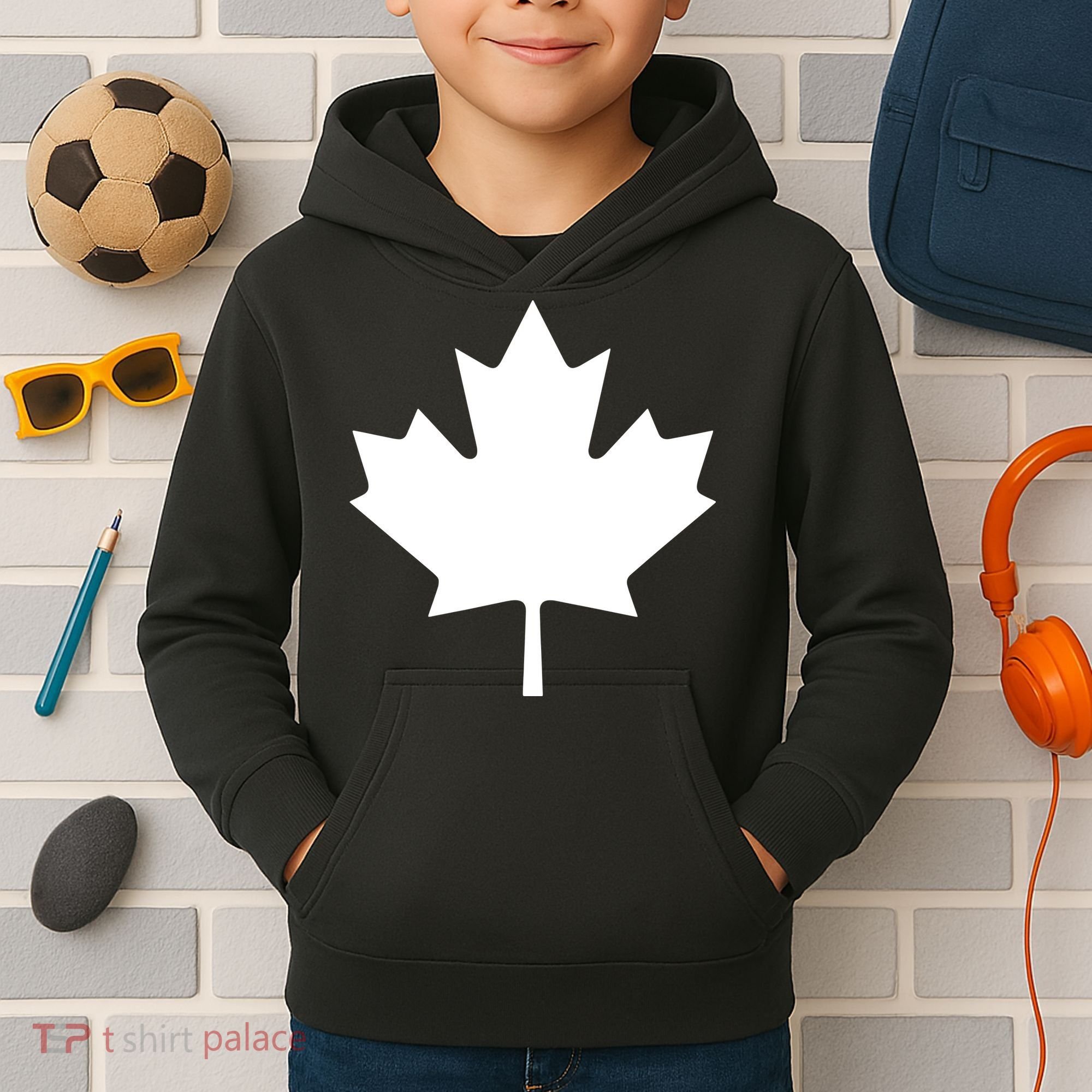 Canada Canadian Maple Flag Canada Day Kids Hoodie