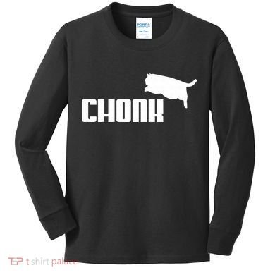 Chonk Cat Meme Funny Kids Long Sleeve Shirt
