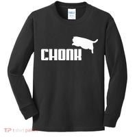 Chonk Cat Meme Funny Kids Long Sleeve Shirt thumb 0