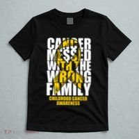 Childhood Cancer Messed With The Wrong Family Ribbon Gift T-Shirt thumb 5