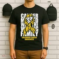 Childhood Cancer Messed With The Wrong Family Ribbon Gift T-Shirt thumb 6