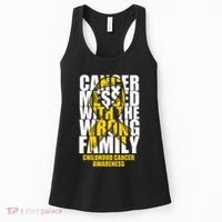 Childhood Cancer Messed With The Wrong Family Ribbon Gift Women's Tank Top thumb 0