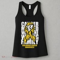 Childhood Cancer Messed With The Wrong Family Ribbon Gift Women's Tank Top thumb 3