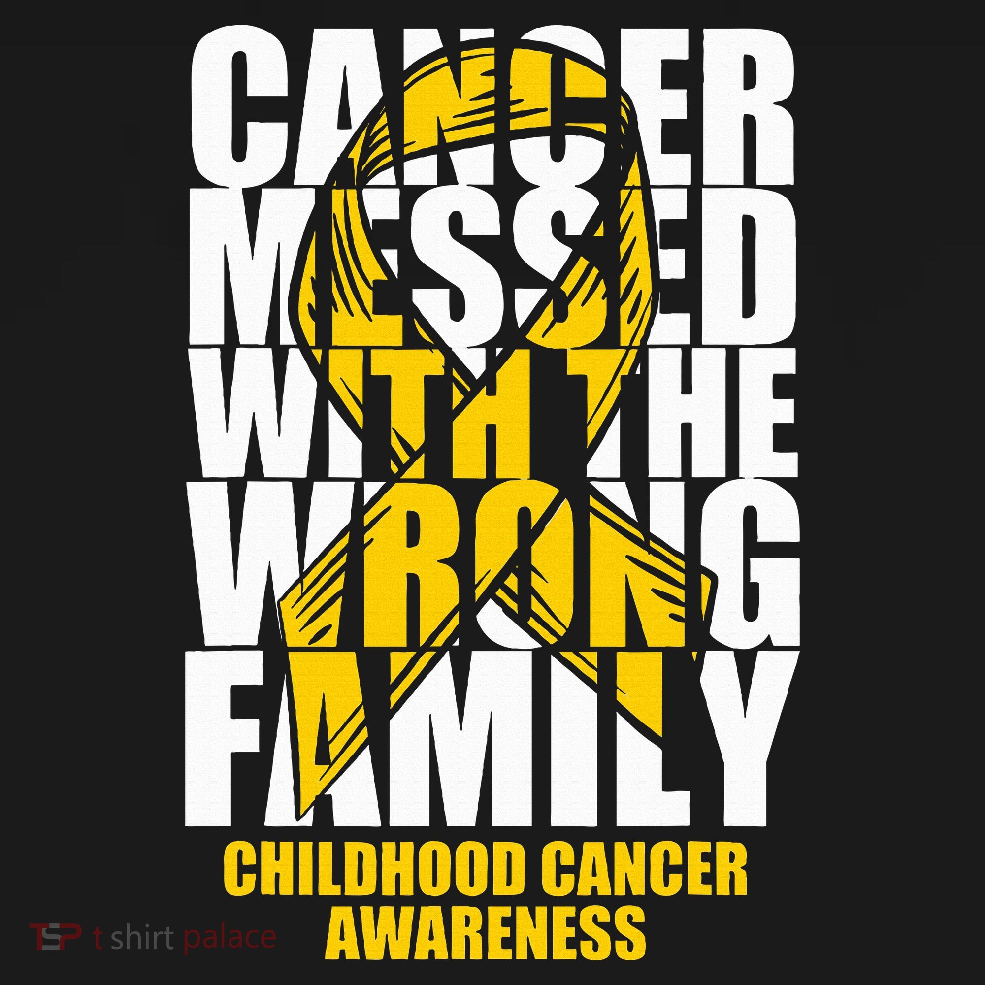 Childhood Cancer Messed With The Wrong Family Ribbon Gift Women's Tank Top