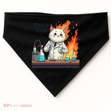 Chemistry Cat Meme This Is Fine Medical Lab Tech Lab Science USA-Made Doggie Bandana