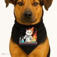 Chemistry Cat Meme This Is Fine Medical Lab Tech Lab Science USA-Made Doggie Bandana thumb 1