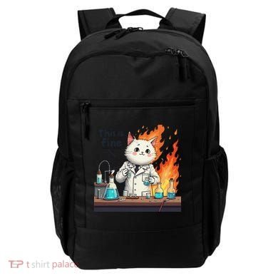 Chemistry Cat Meme This Is Fine Medical Lab Tech Lab Science Backpack
