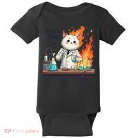 Chemistry Cat Meme This Is Fine Medical Lab Tech Lab Science Baby Bodysuit thumb 0