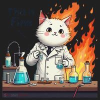 Chemistry Cat Meme This Is Fine Medical Lab Tech Lab Science Hat thumb 2