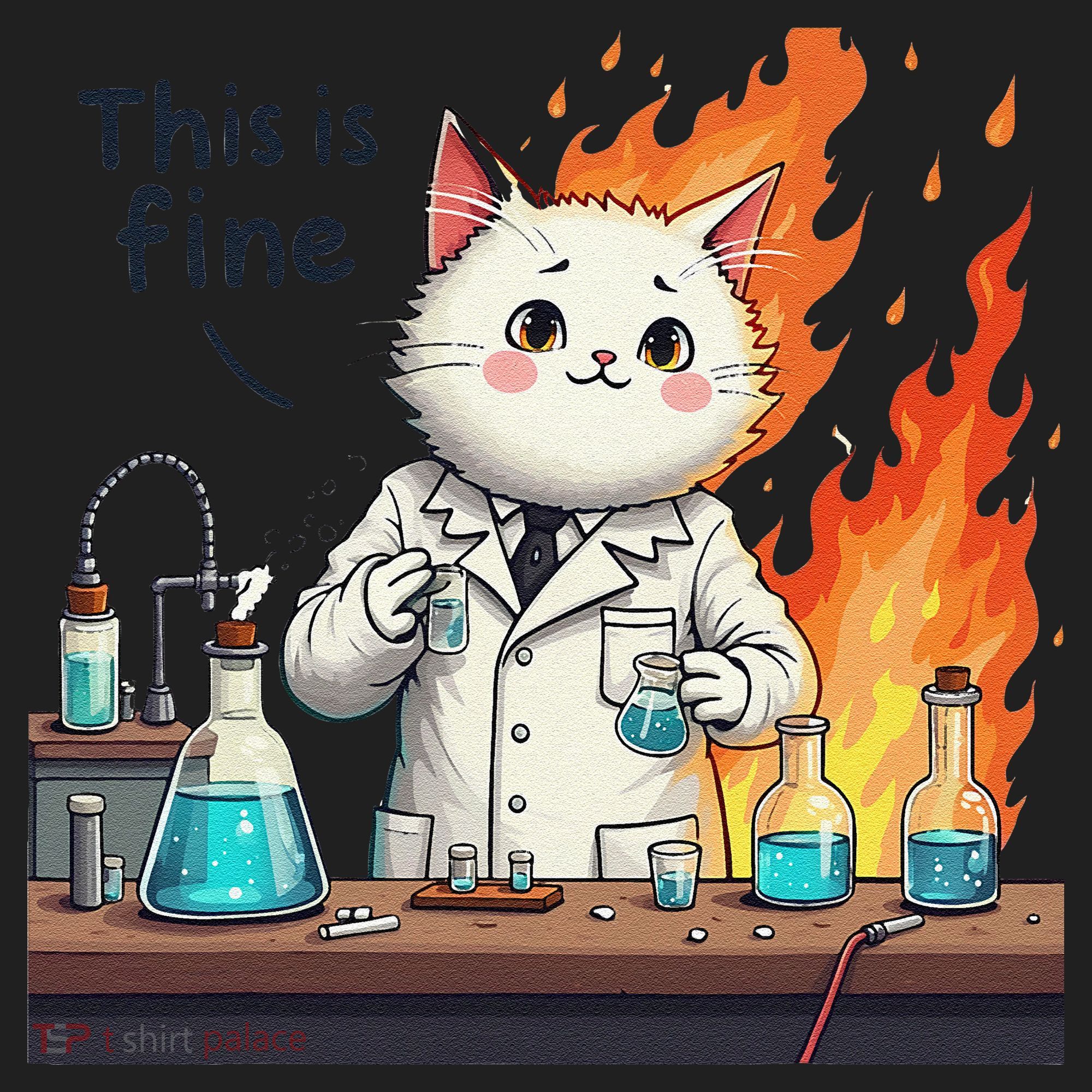 Chemistry Cat Meme This Is Fine Medical Lab Tech Lab Science Hat