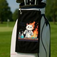 Chemistry Cat Meme This Is Fine Medical Lab Tech Lab Science Golf Towel thumb 2