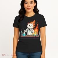 Chemistry Cat Meme This Is Fine Medical Lab Tech Lab Science Women's T-Shirt thumb 4