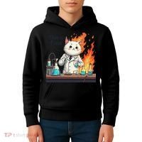 Chemistry Cat Meme This Is Fine Medical Lab Tech Lab Science Kids Hoodie thumb 4