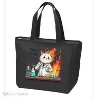 Chemistry Cat Meme This Is Fine Medical Lab Tech Lab Science Tote Bag thumb 3