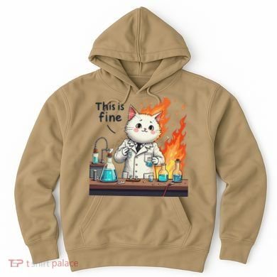 Chemistry Cat Meme This Is Fine Medical Lab Tech Lab Science Hoodie