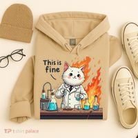 Chemistry Cat Meme This Is Fine Medical Lab Tech Lab Science Hoodie thumb 4