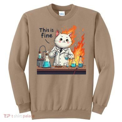 Chemistry Cat Meme This Is Fine Medical Lab Tech Lab Science Sweatshirt