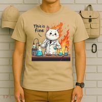 Chemistry Cat Meme This Is Fine Medical Lab Tech Lab Science T-Shirt thumb 6