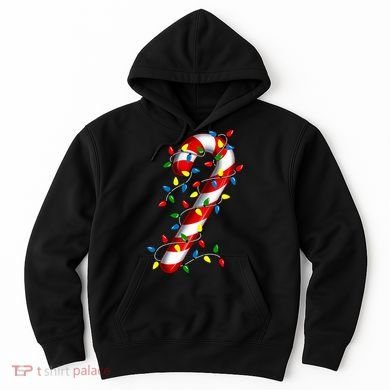 Candy Cane Merry And Bright Christmas Lights Candy Family Hoodie