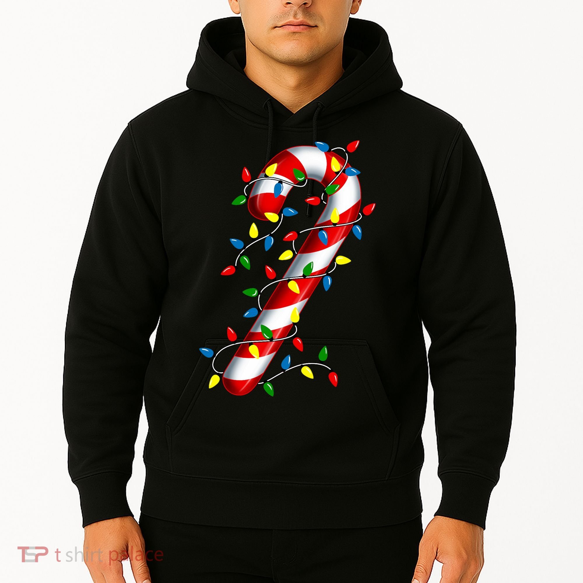 Candy Cane Merry And Bright Christmas Lights Candy Family Hoodie