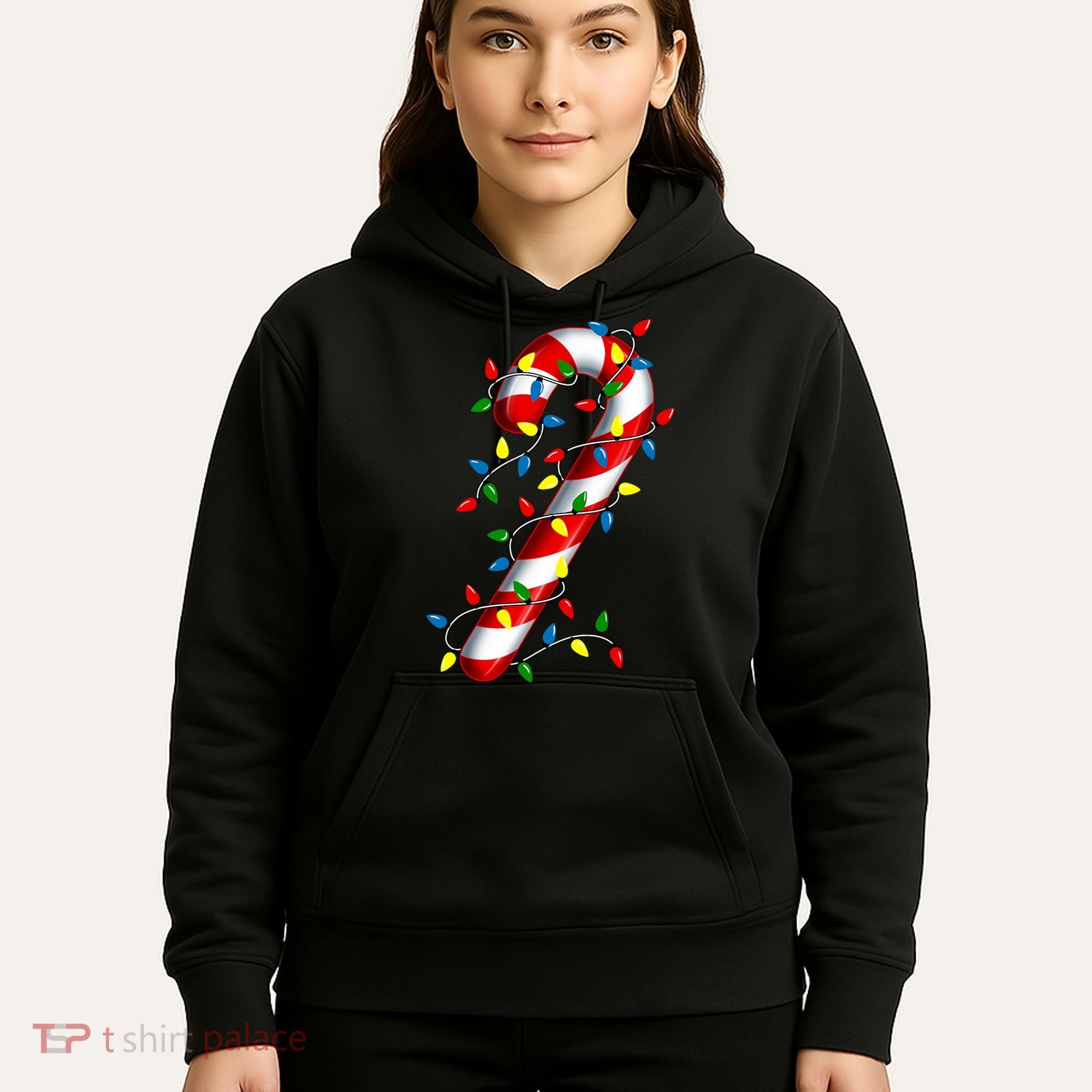 Candy Cane Merry And Bright Christmas Lights Candy Family Hoodie