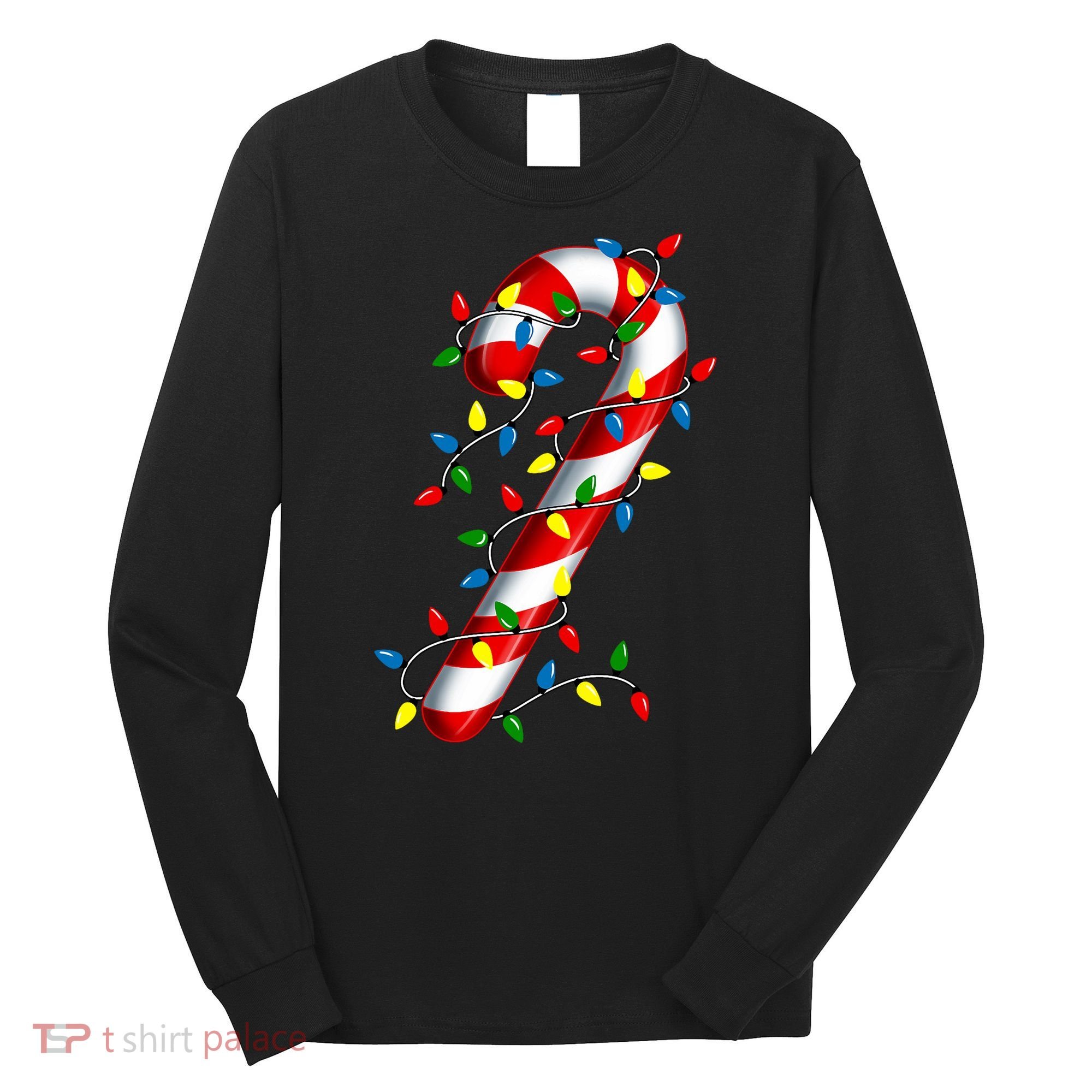 Candy Cane Merry And Bright Christmas Lights Candy Family Long Sleeve Shirt