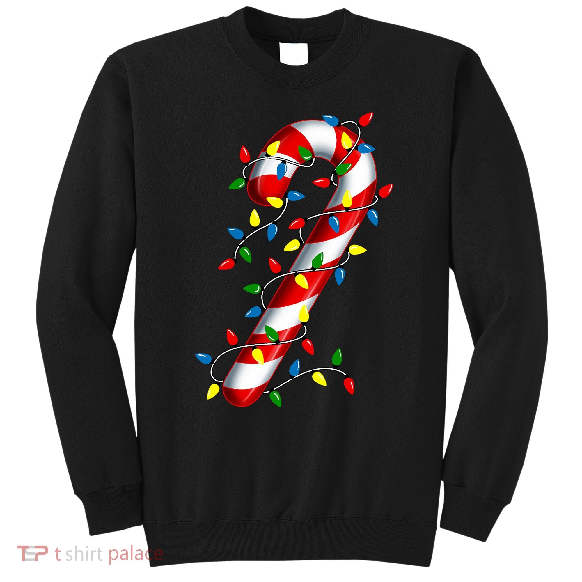 Candy Cane Merry And Bright Christmas Lights Candy Family Sweatshirt